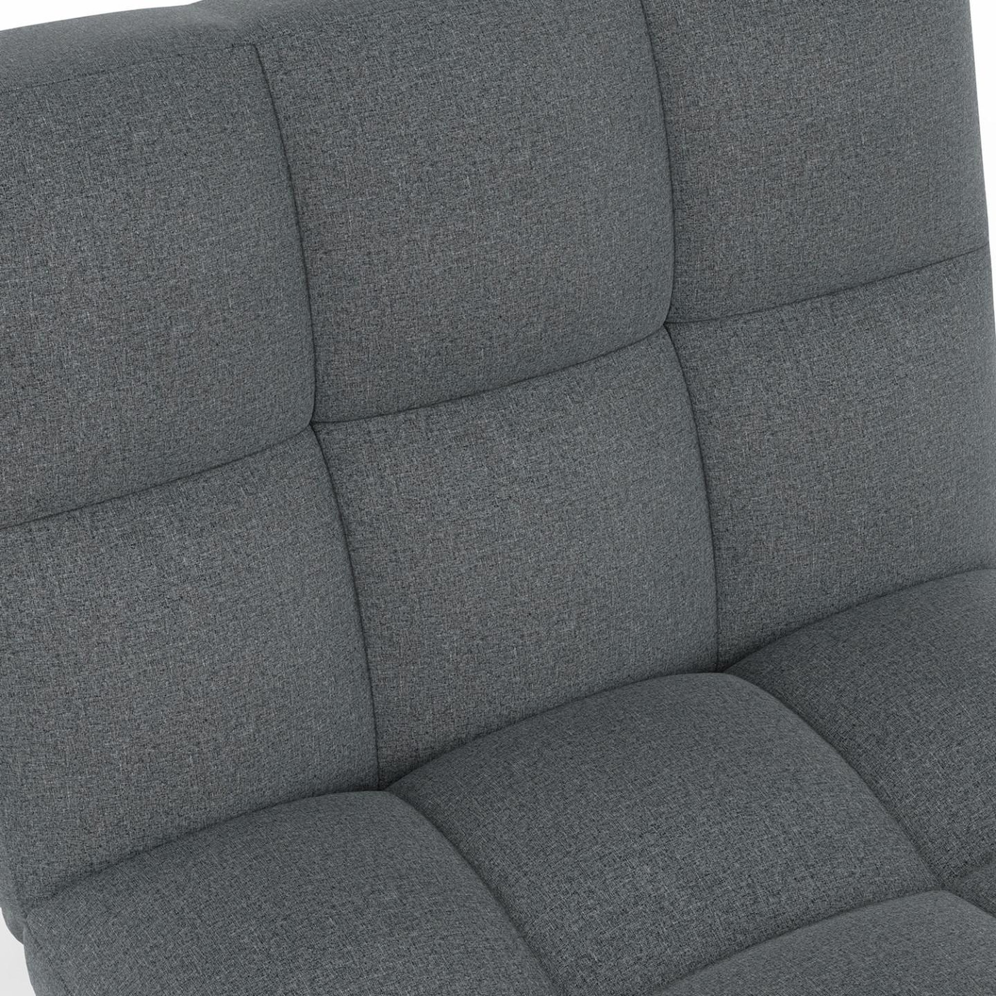 Voir la diapositive 6 : ID MARKET Méridienne clic clac capitonnée salome 80 x 180 cm en tissu gris anthracite