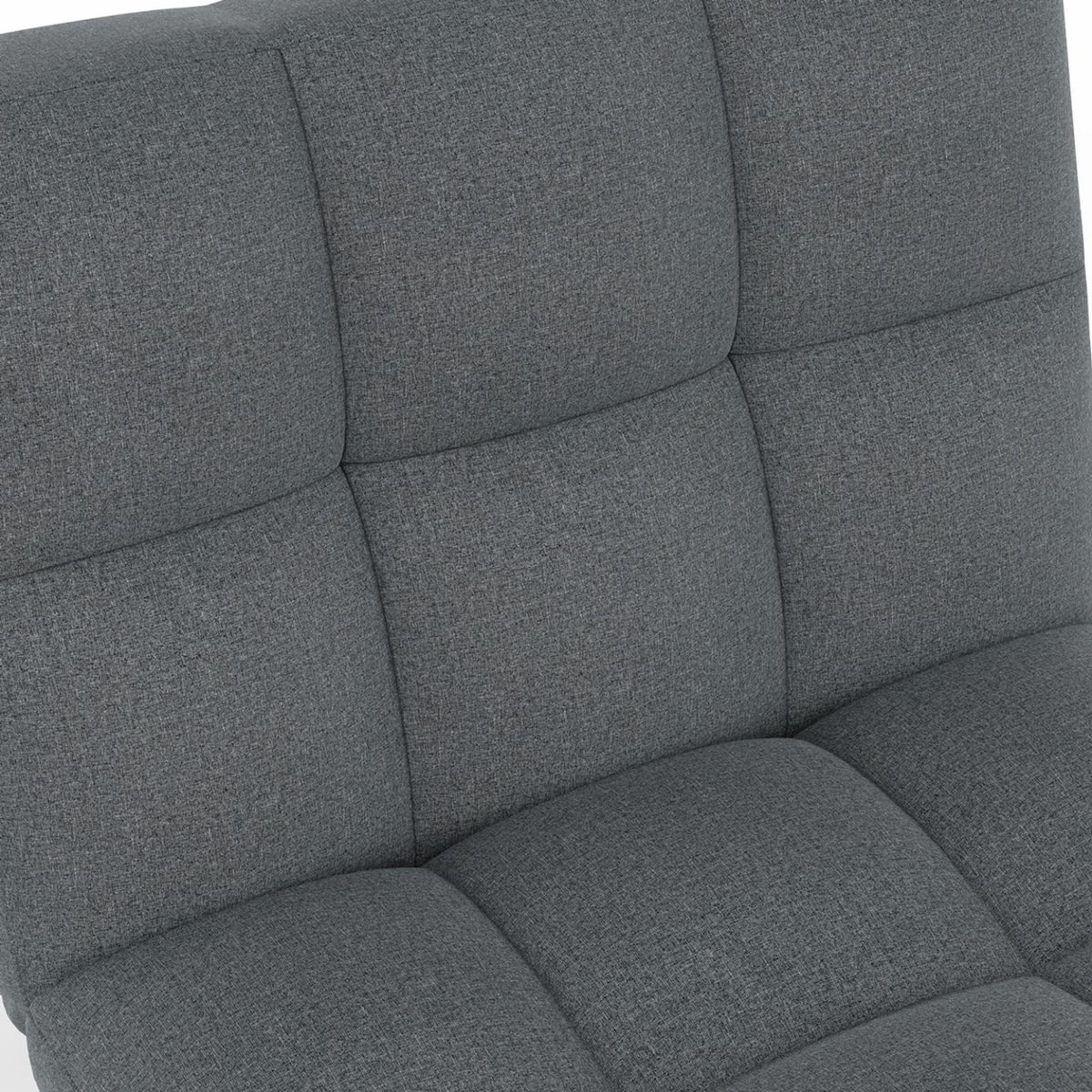 ID MARKET Méridienne clic clac capitonnée SALOME 80 x 180 cm en tissu gris anthracite