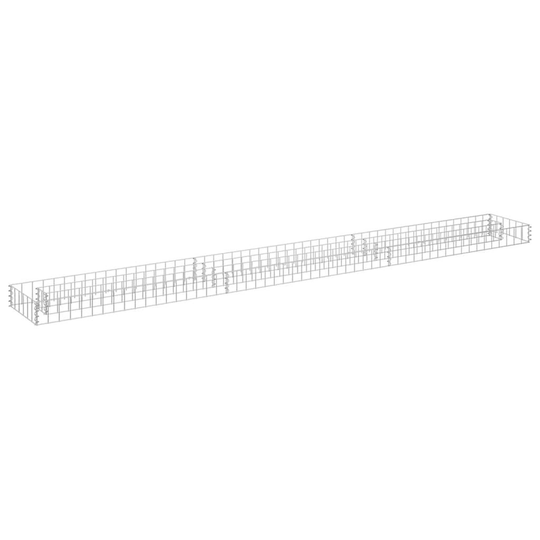 Voir la diapositive 2 : VIDAXL Lit sureleve a gabion Acier galvanise 270x30x10 cm