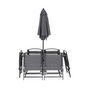 Voir la diapositive 5 : SWEEEK Table de jardin acier avec parasol + 6 assises. anthracite. structure acier avec revêtement anti rouille