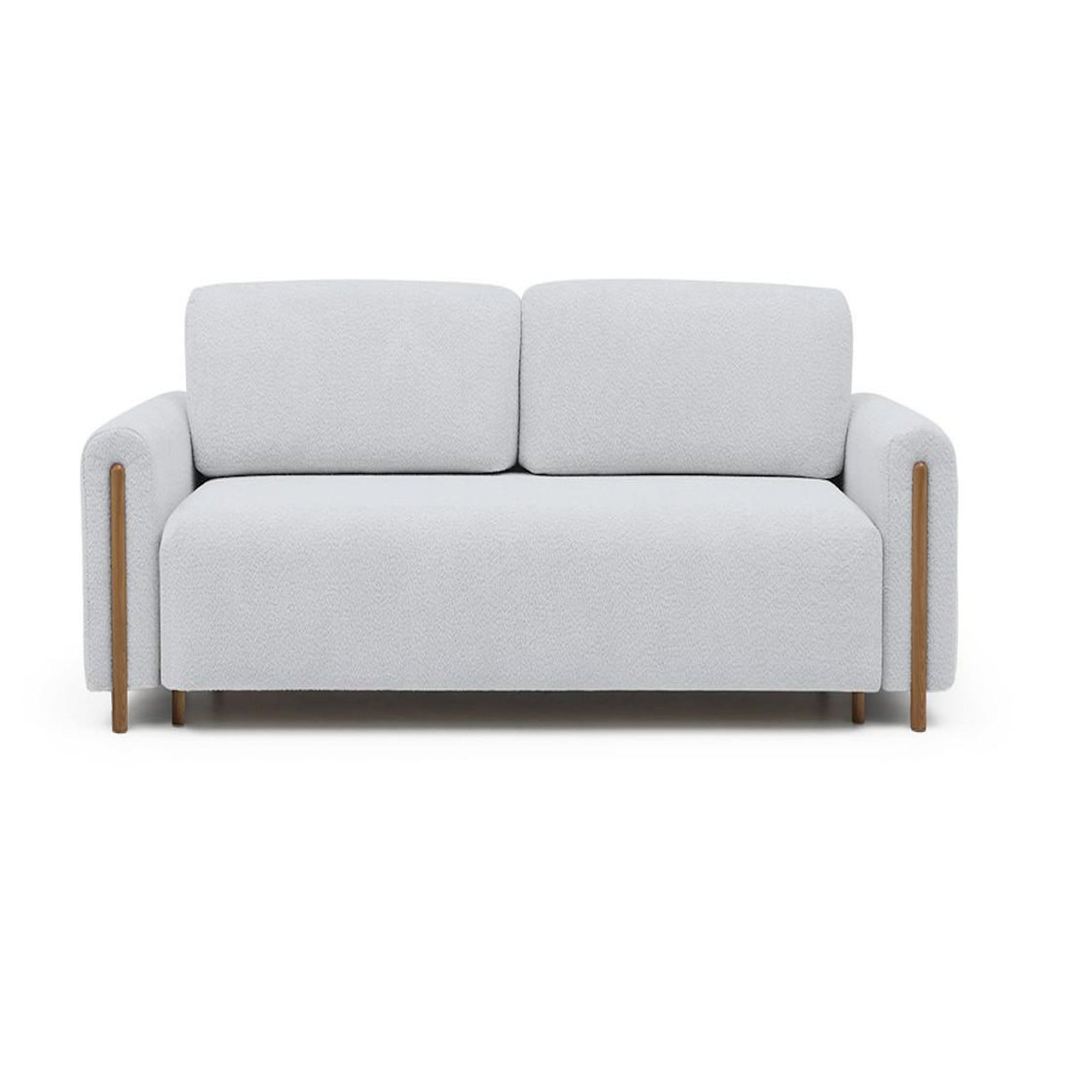 BEST MOBILIER Glendale - canapé droit 3 places - convertible avec coffre - en tissu bouclette