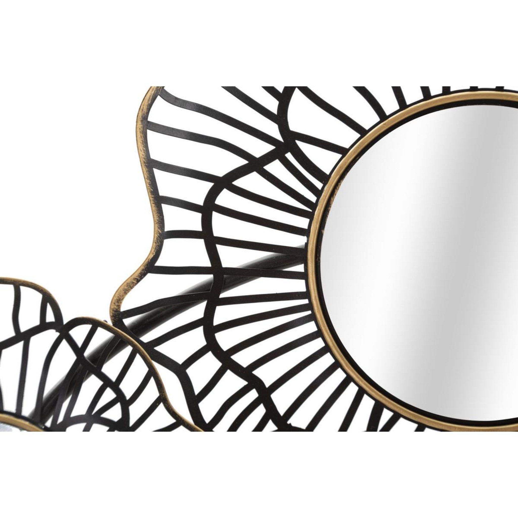 Voir la diapositive 4 : Paris Prix Décoration murale 7 miroirs  osaka  121cm noir & or