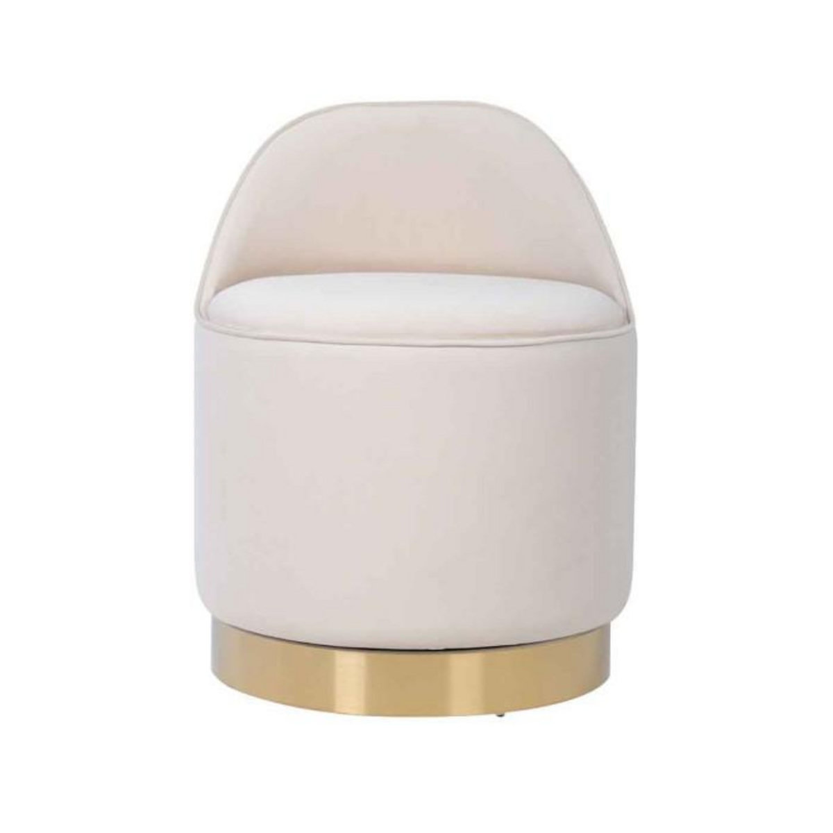 Paris Prix Tabouret Pivotant en Velours  Viktor  68cm Ivoire