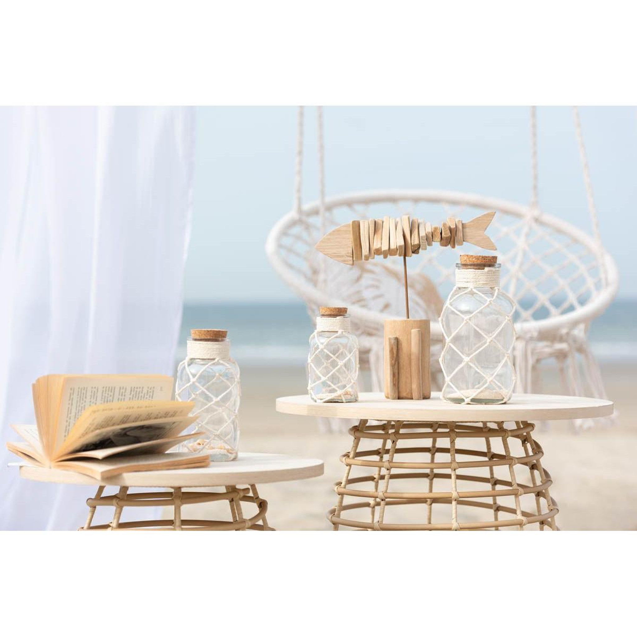 Voir la diapositive 6 : J-LINE Lot de 2 tables basses  circulaire  50cm naturel