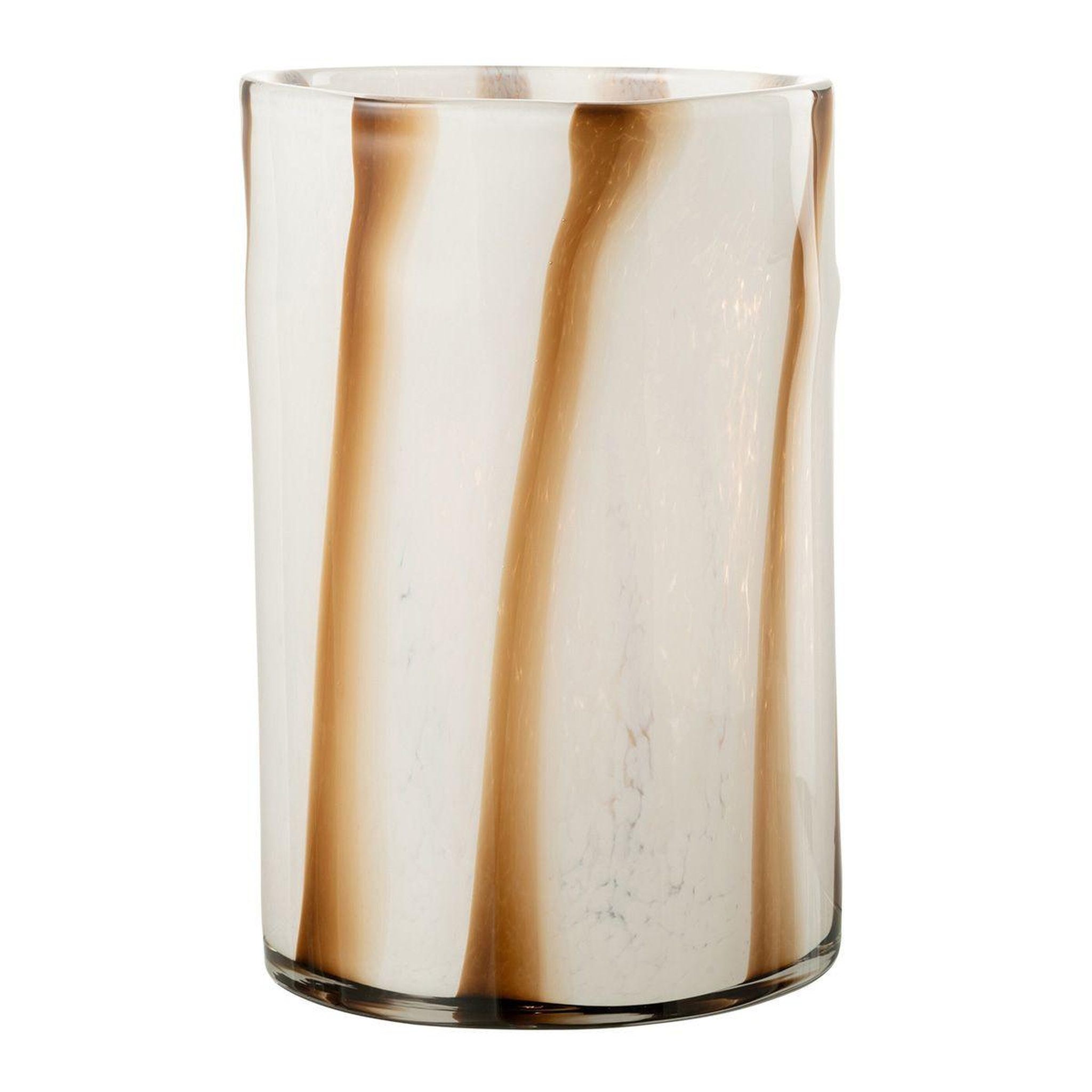 J-LINE Photophore Design en Verre  Safaria  20cm Blanc