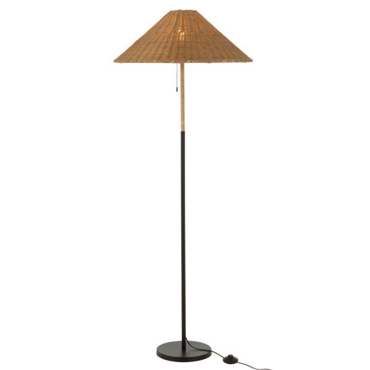 Paris Prix Lampadaire en Rotin  Preston  154cm Naturel & Noir
