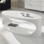 NOUVOMEUBLE Table basse ovale blanc laqué design OXY