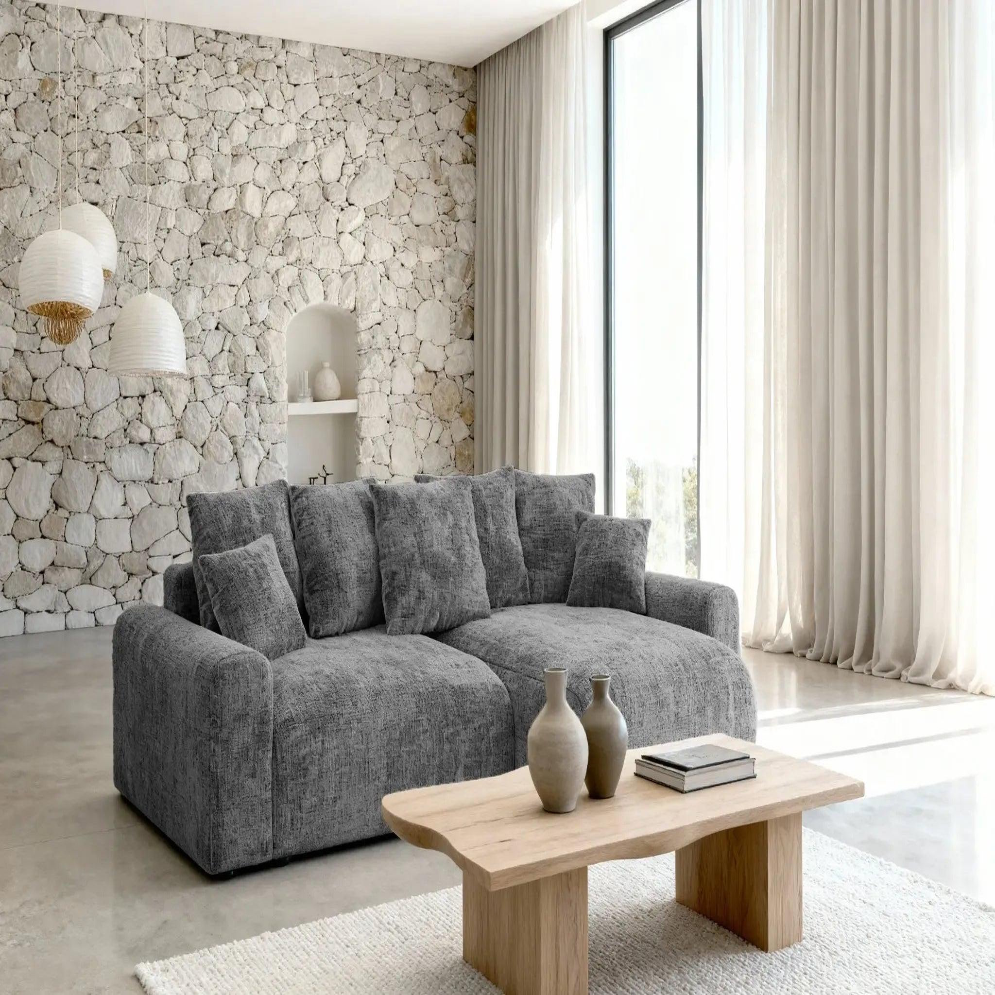 Voir la diapositive 2 : CASANOVA PARIS Oli - canapé d'angle convertible tissu chenille 4 places