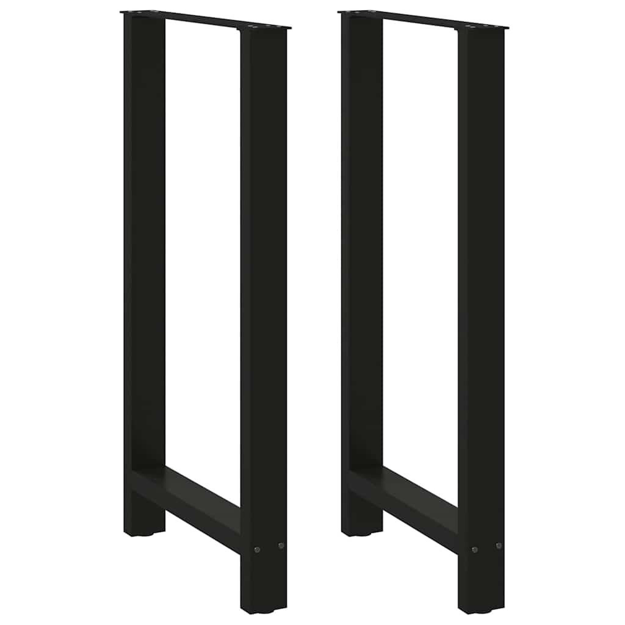 VIDAXL Pieds de table basse noir 2 pcs 60x(110-111) cm acier