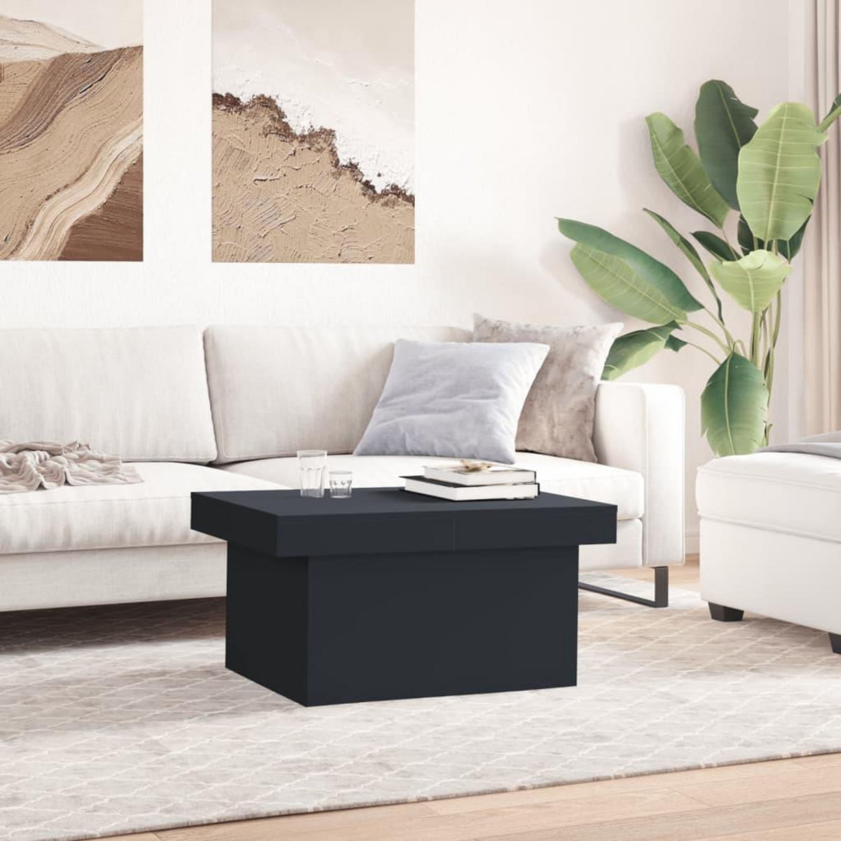 VIDAXL Table basse noir 100x55x40 cm bois d'ingenierie