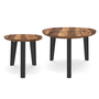Voir la diapositive 3 : ID MARKET Lot de 2 tables basses gigognes AUSTRIA bois pied épingle noir