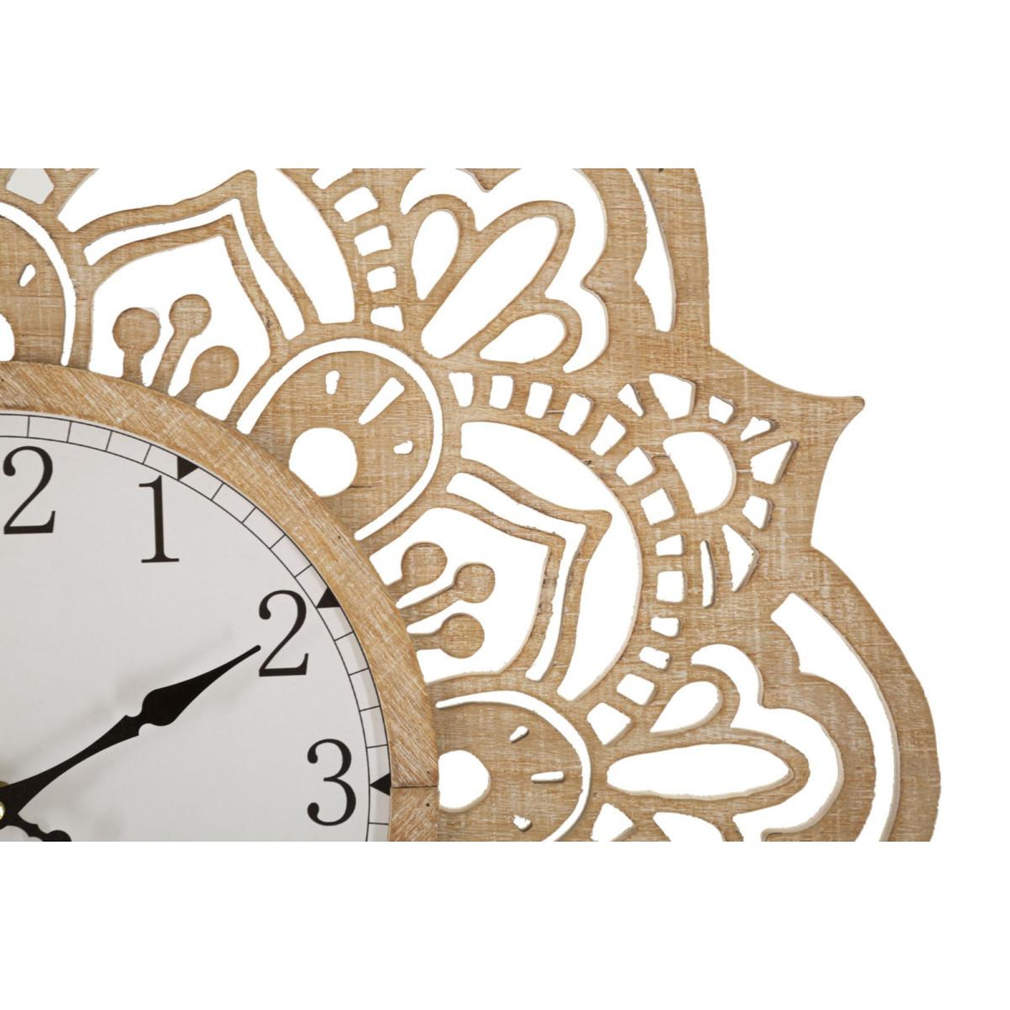 Voir la diapositive 4 : Paris Prix Horloge Murale Sculptée  Carving  60cm Naturel