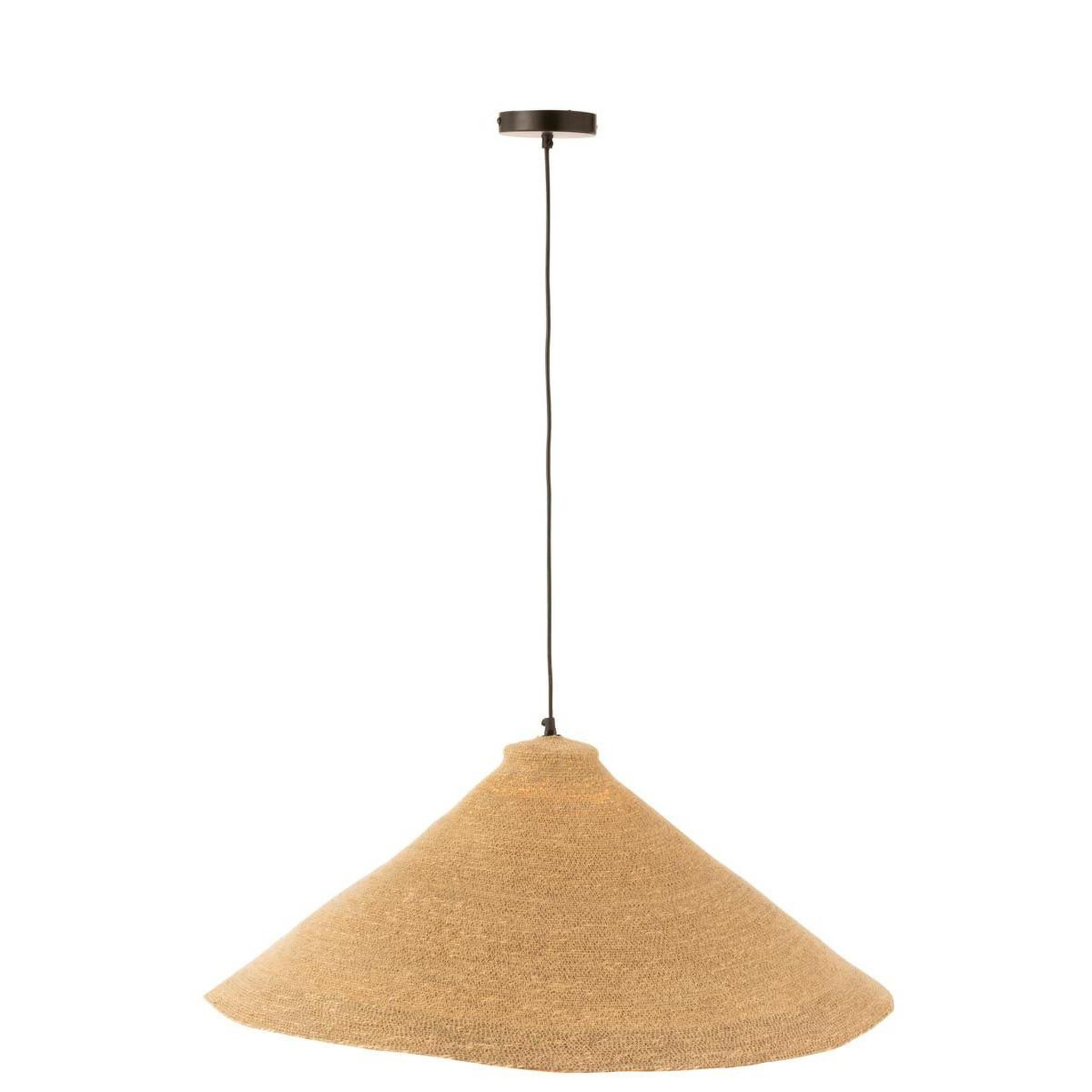 Voir la diapositive 3 : J-LINE Lampe Suspension en Jonc  Cône  82cm Naturel
