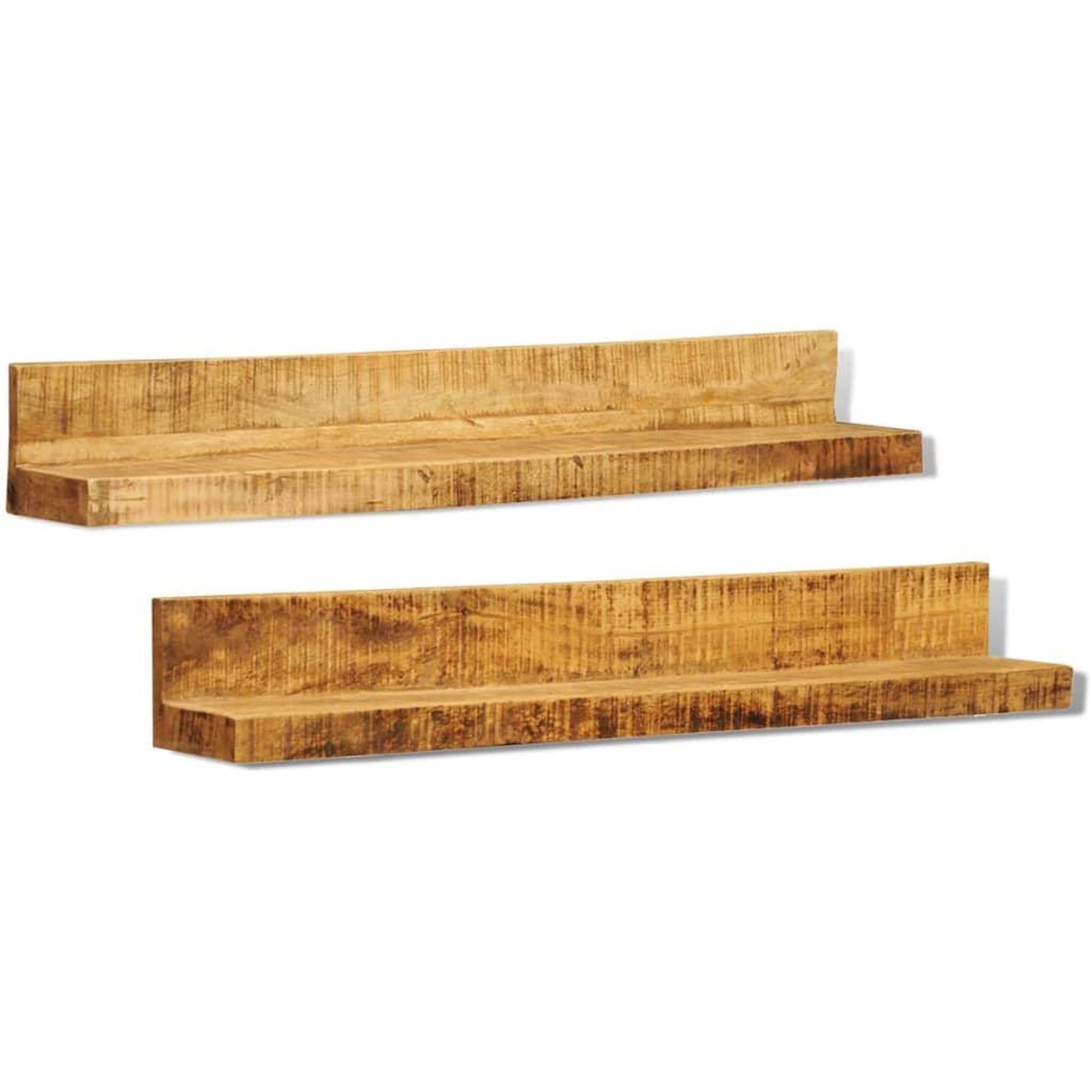 VIDAXL Lot de 2 etageres murales en bois solide