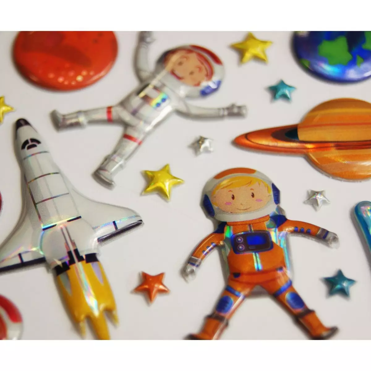  Scène à décorer pour enfants - Explorons l'espace ! - Stickers Puffies