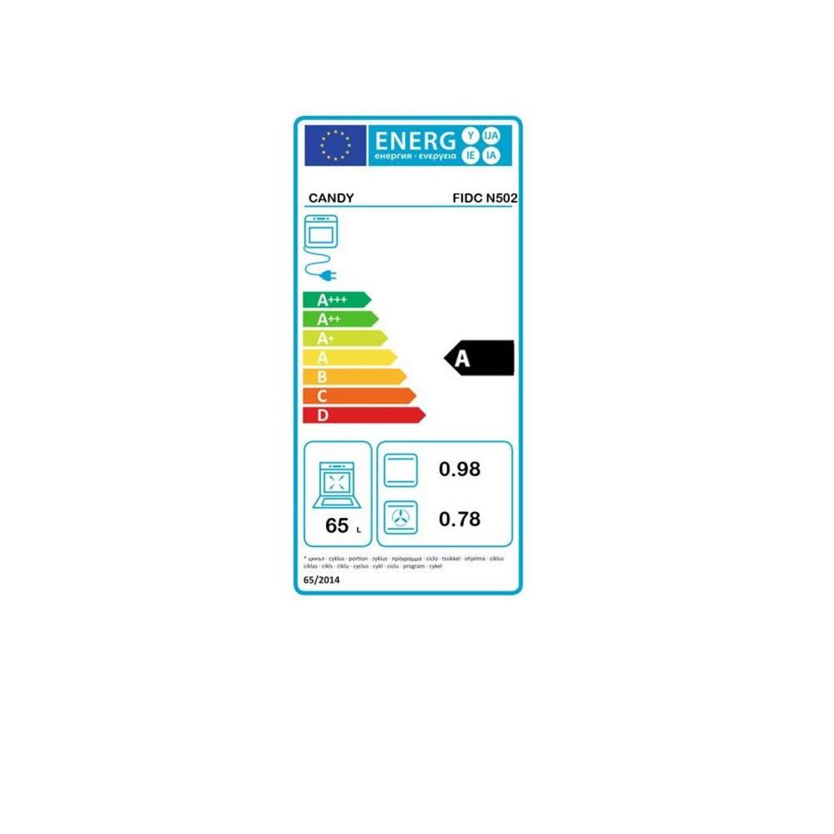 Candy Four intégrable multifonction 65l 60cm email inox - FIDCN502