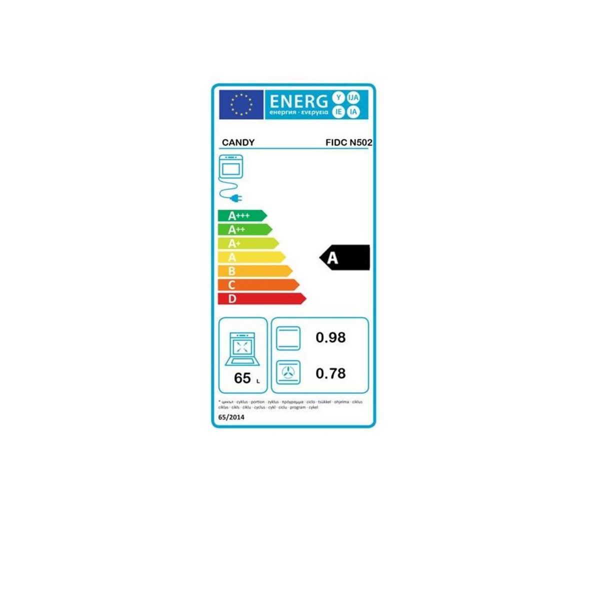 Candy Four intégrable multifonction 65l 60cm email inox - FIDCN502