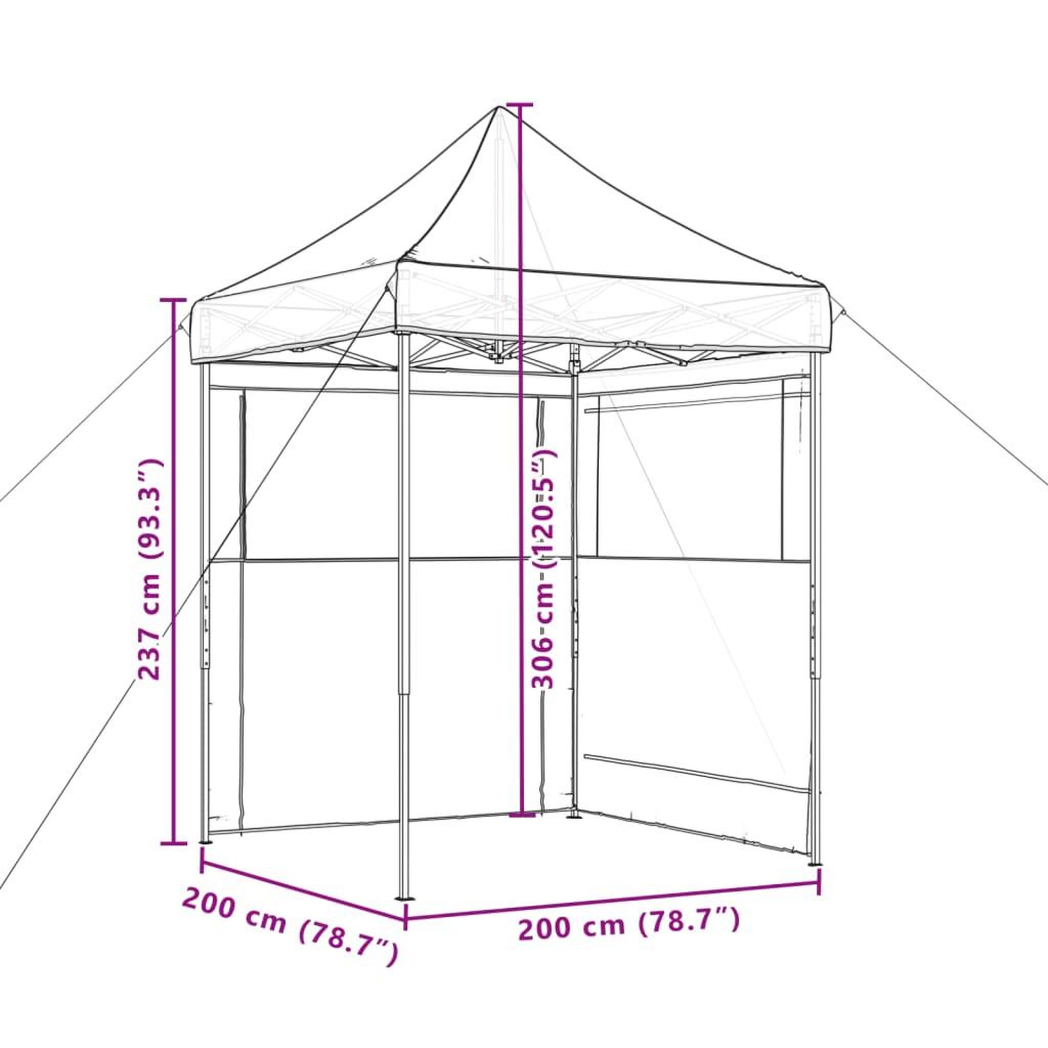 Voir la diapositive 6 : VIDAXL Tente de reception pliable escamotable 2 parois laterales vert