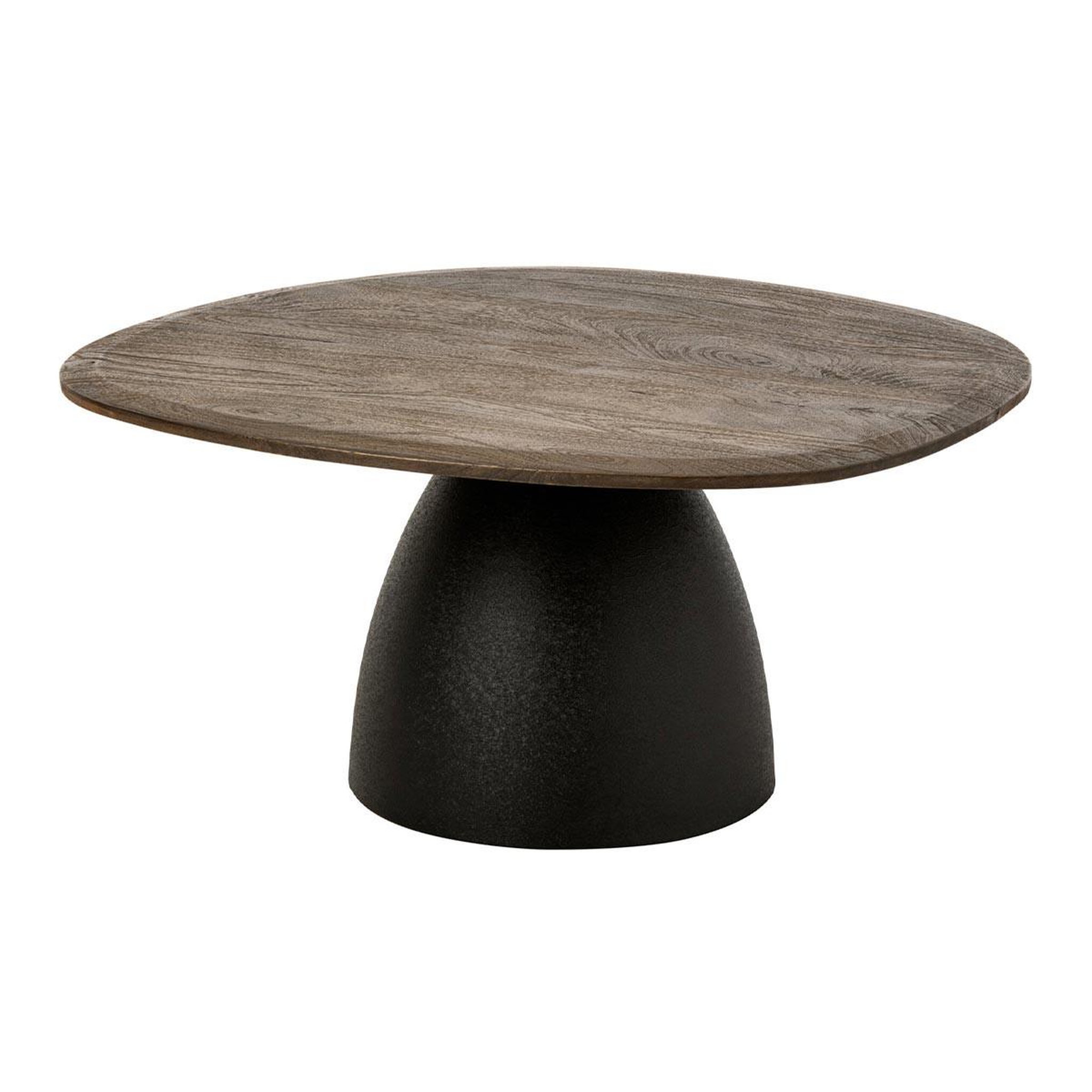J-LINE Table Basse Ovale en Bois  Kilian  86cm Marron