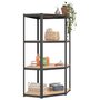 Voir la diapositive 3 : VIDAXL Etagere d'angle a 4 niveaux Anthracite Acier bois d'ingenierie