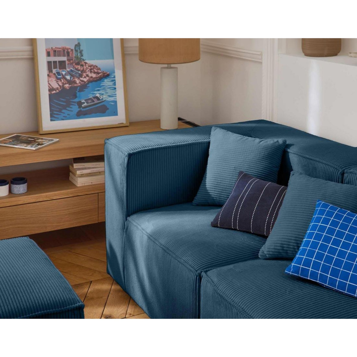 LISA DESIGN Arty - canapé modulable 3 places - en velours côtelé