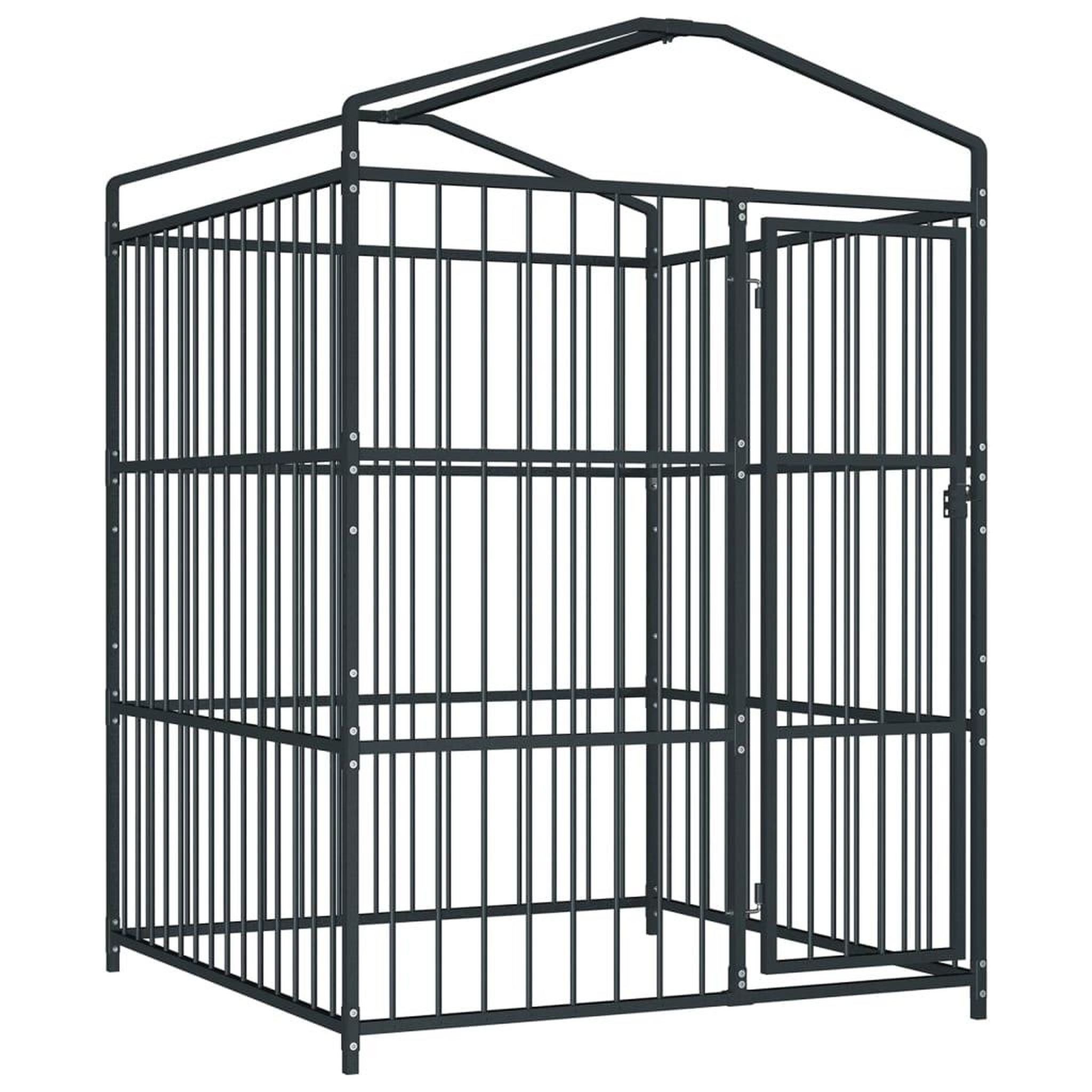Voir la diapositive 3 : VIDAXL Chenil d'exterieur avec toit pour chiens 150x150x210 cm