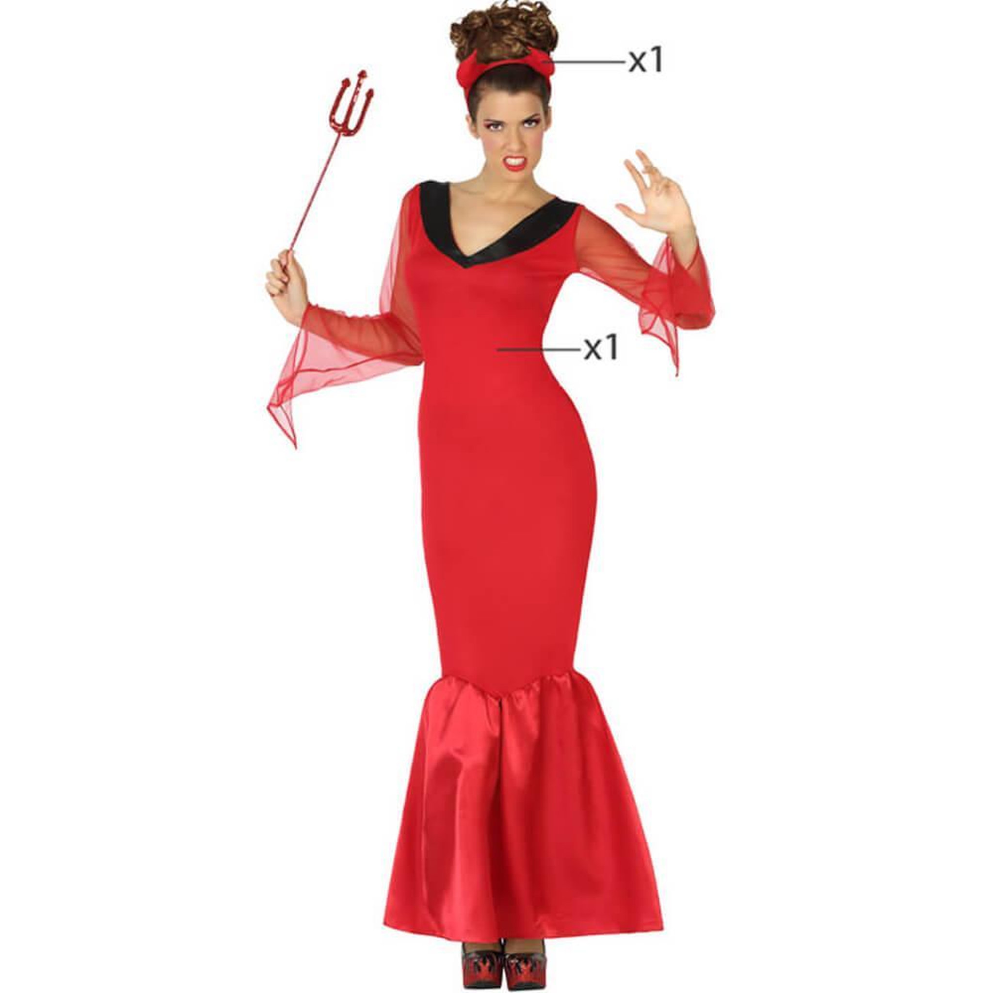 Voir la diapositive 2 : ATOSA Déguisement démon - Femme - M/L