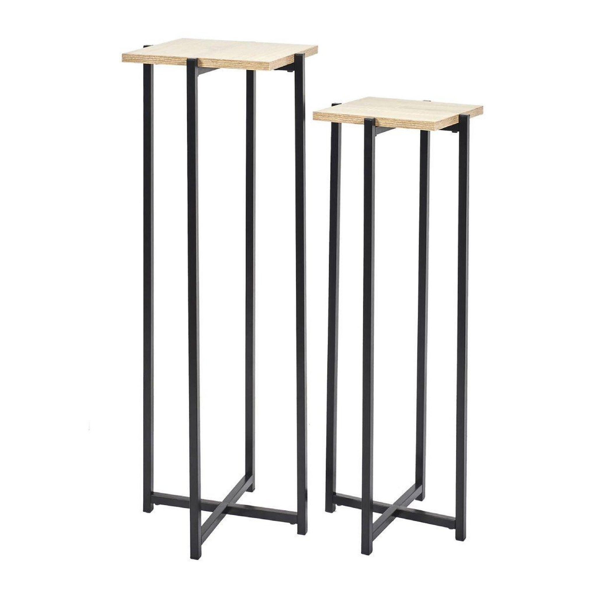 The Home Deco Factory Lot de 2 sellettes  loka  82cm noir