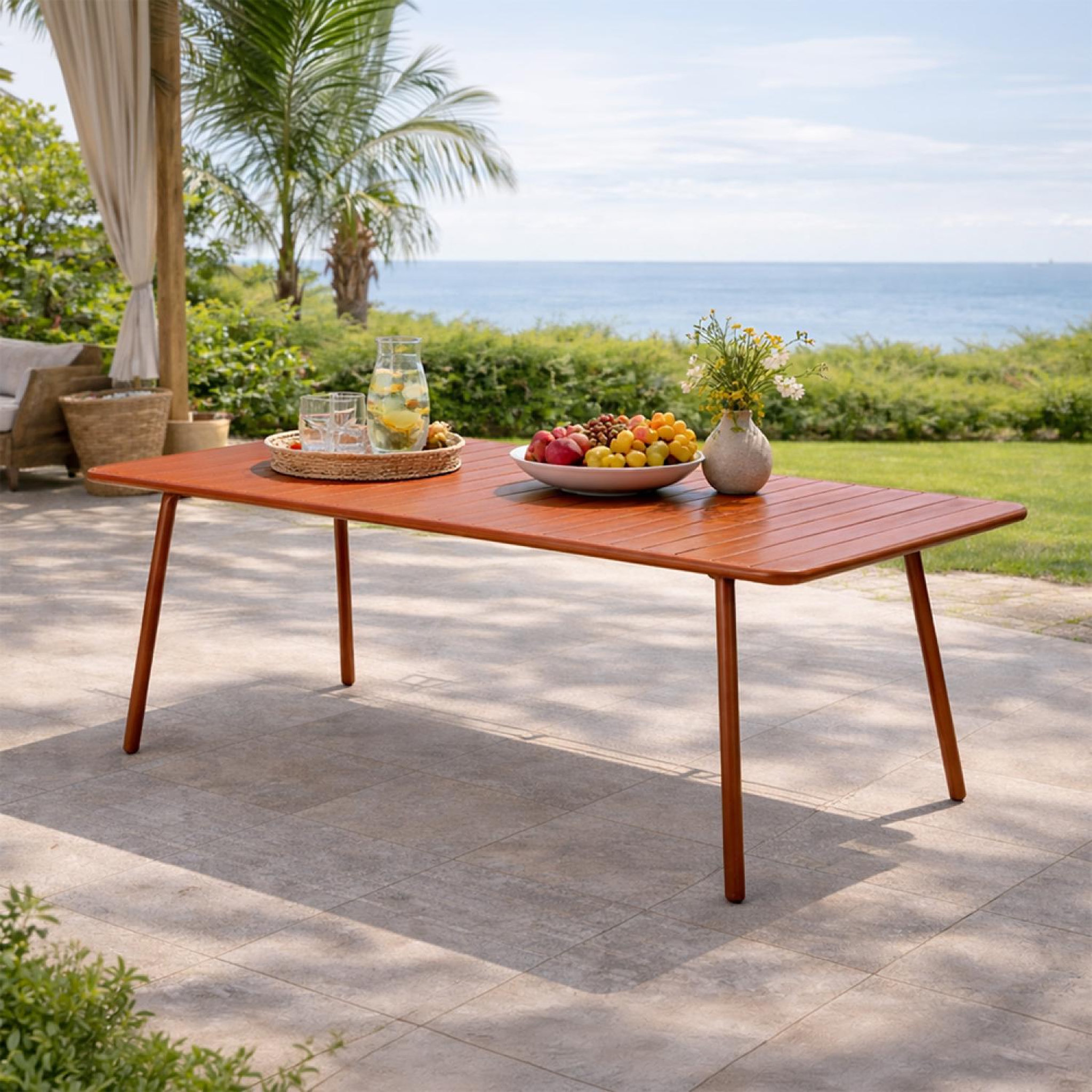 Voir la diapositive 2 : CONCEPT USINE Table de jardin 8-10 places 200cm terracotta BERGAME