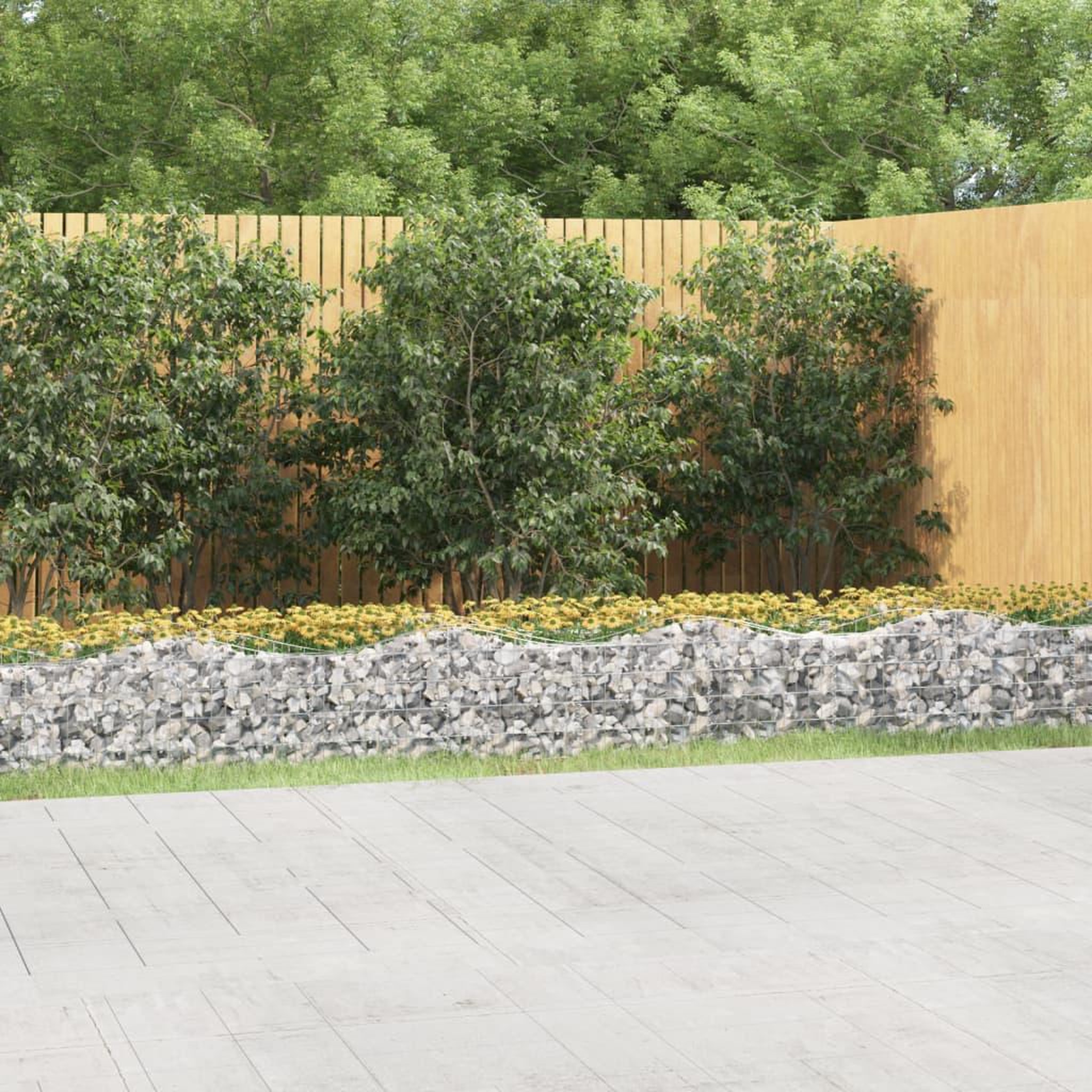 VIDAXL Lit sureleve a gabions arque 600x50x50 cm Fer galvanise