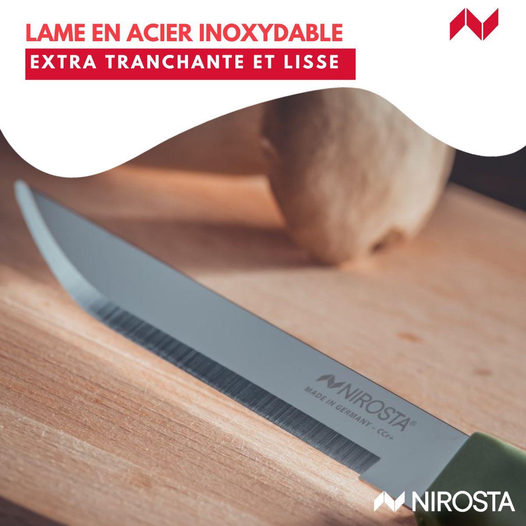 Voir la diapositive 5 : NIROSTA Couteau d'office universel 22,5 cm Nirosta Elemental