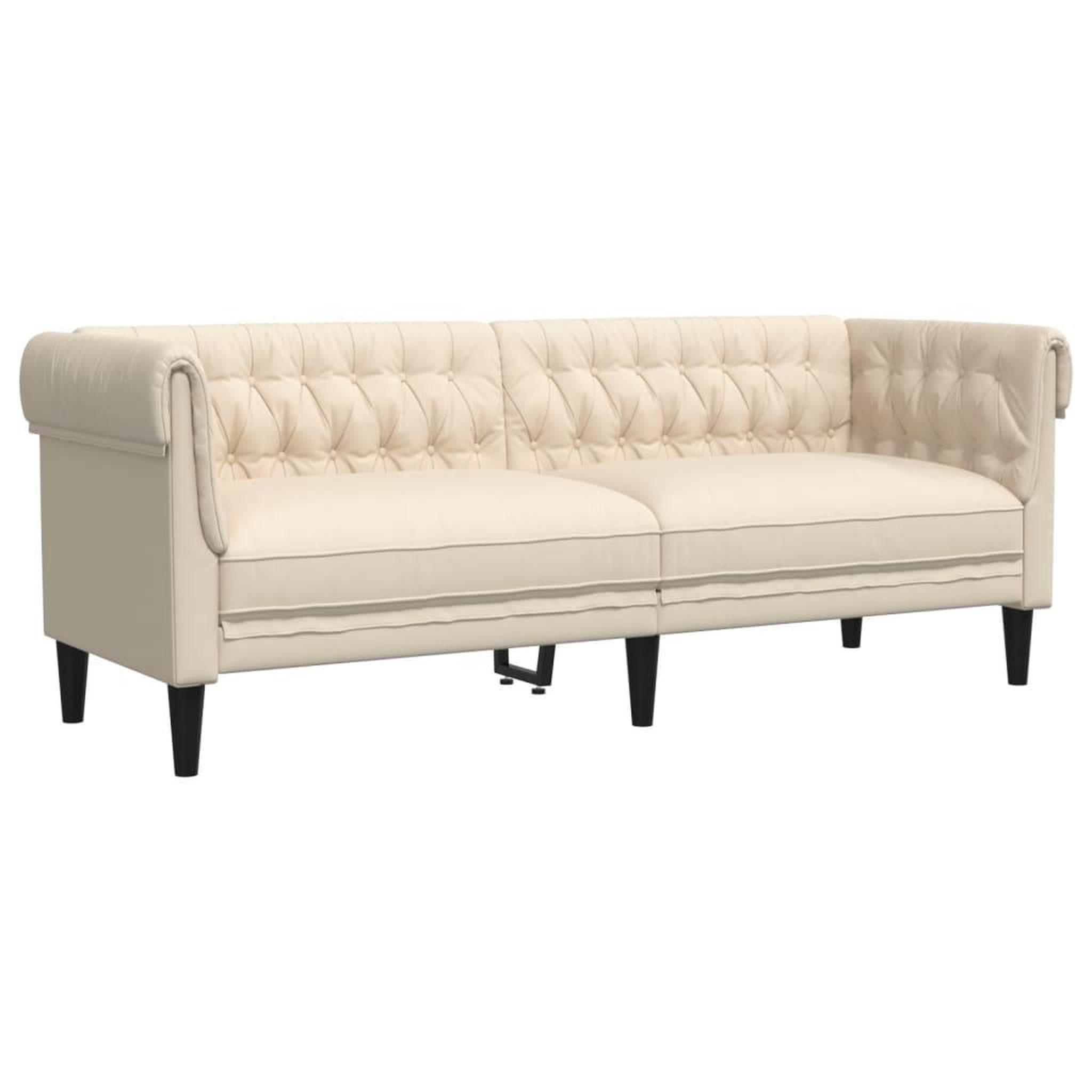 Voir la diapositive 5 : VIDAXL Ensemble de canapes 3 pcs creme tissu