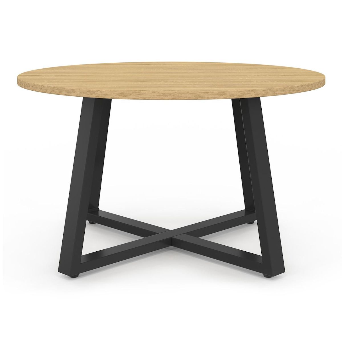 ID MARKET Table basse ronde SELMA 70 cm bois et noir