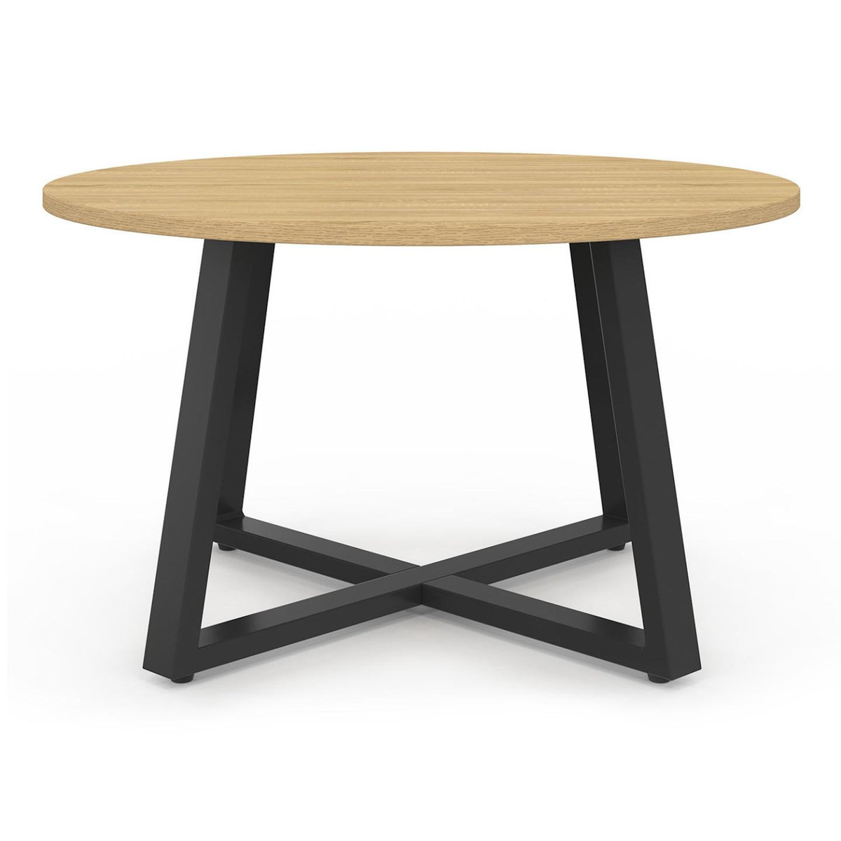 ID MARKET Table basse ronde SELMA 70 cm bois et noir