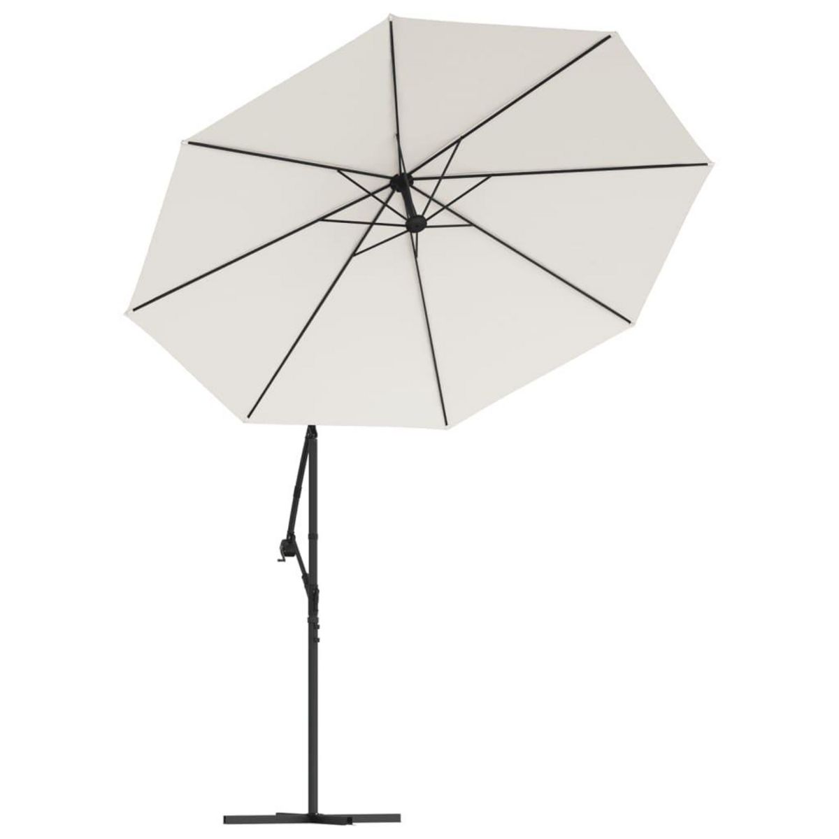 VIDAXL Tissu de remplacement pour parasol deporte Blanc sable 350 cm