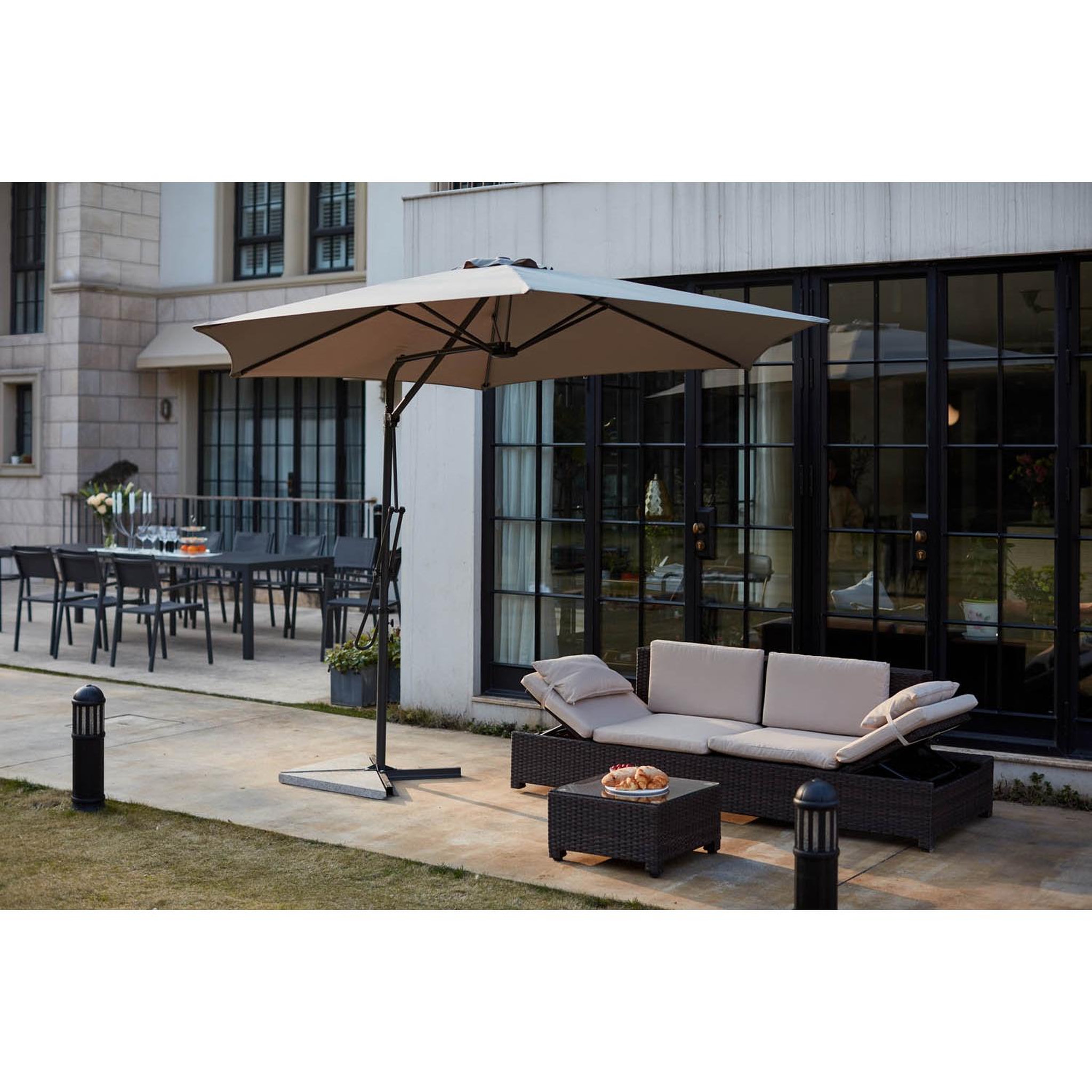 CONCEPT USINE Parasol gris droit rond 294 x 294 m alcudia