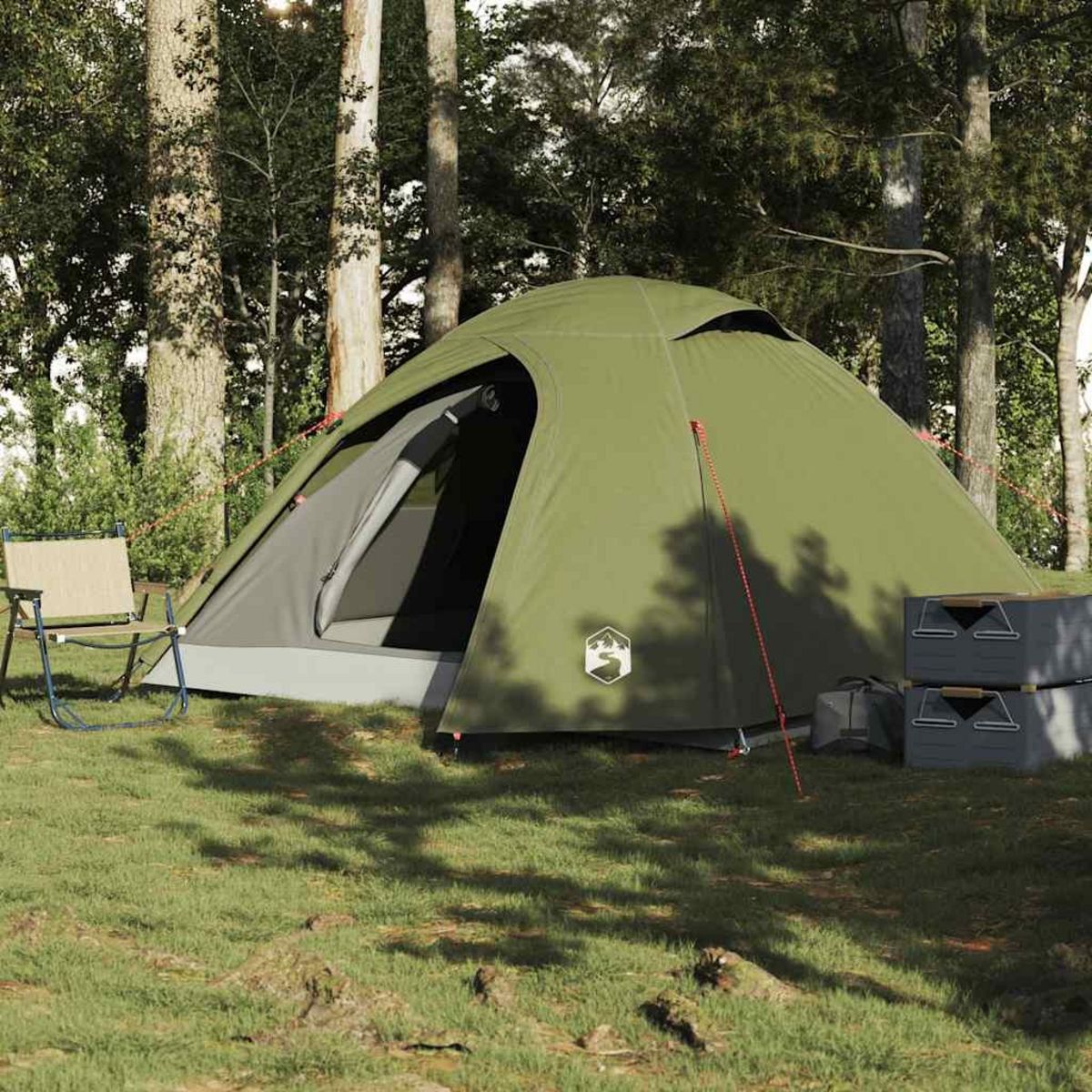 VIDAXL Tente de camping a dome 4 personnes vert olive impermeable