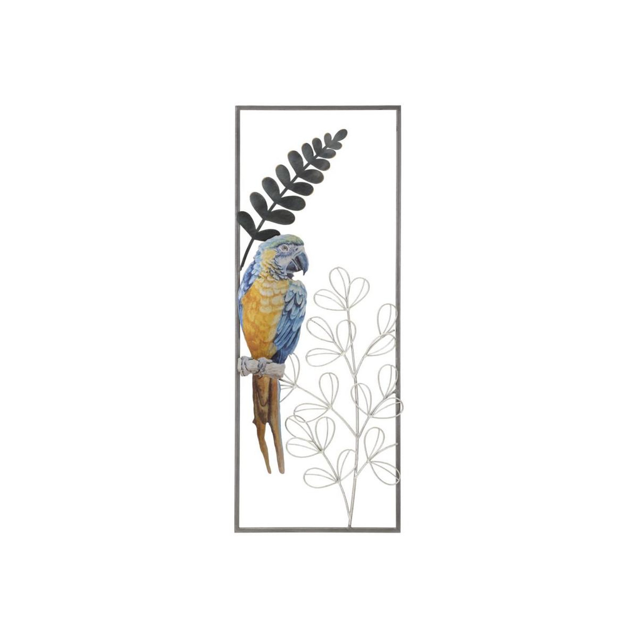 Paris Prix Décoration murale encadrée en métal  parrot  74cm multicolore