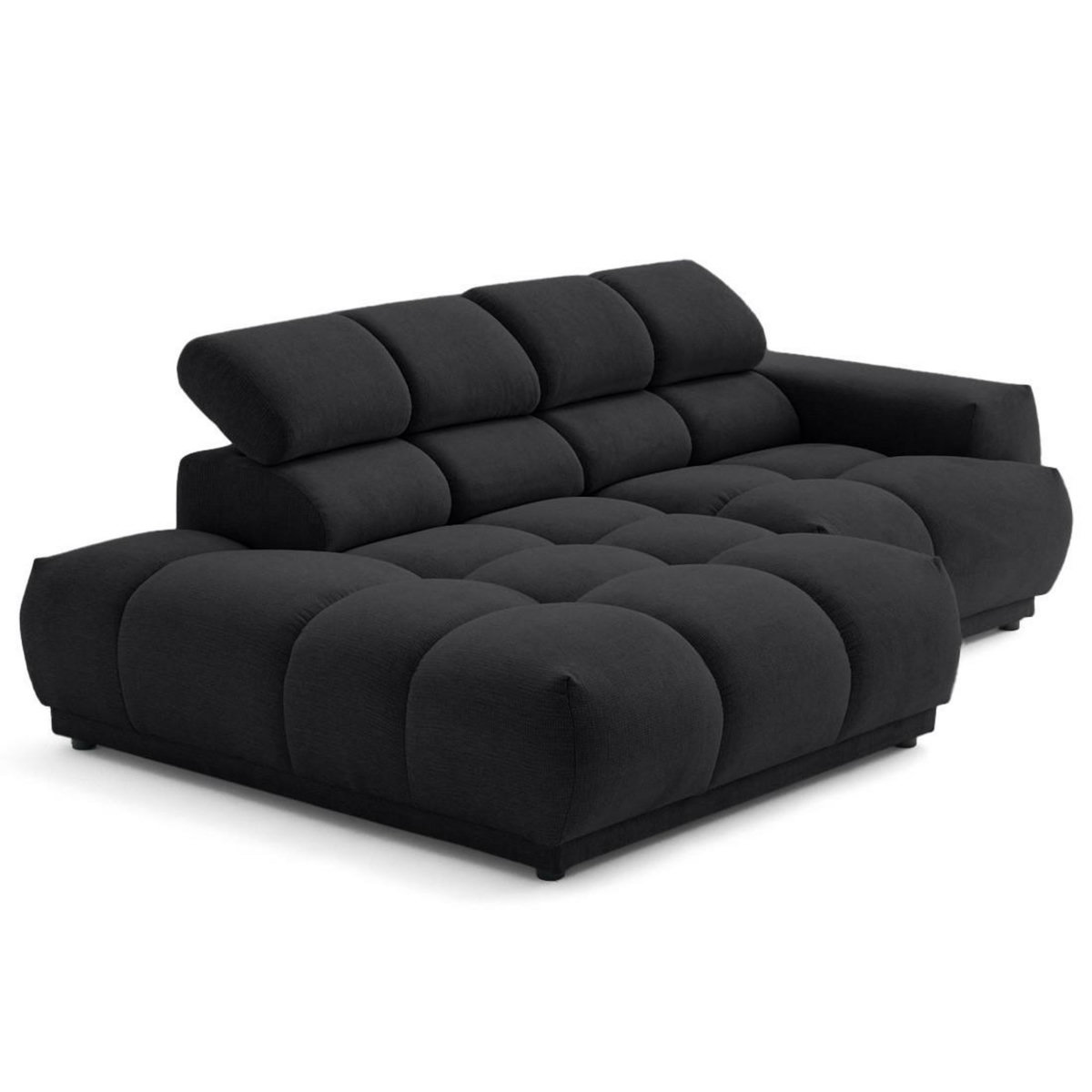 LISA DESIGN Matera - canapé d'angle gauche 3 places avec têtières réglables en tissu texturé