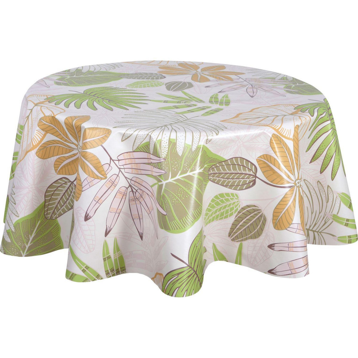 HABITABLE Nappe en toile cirée ronde motifs jungle MALLORCA
