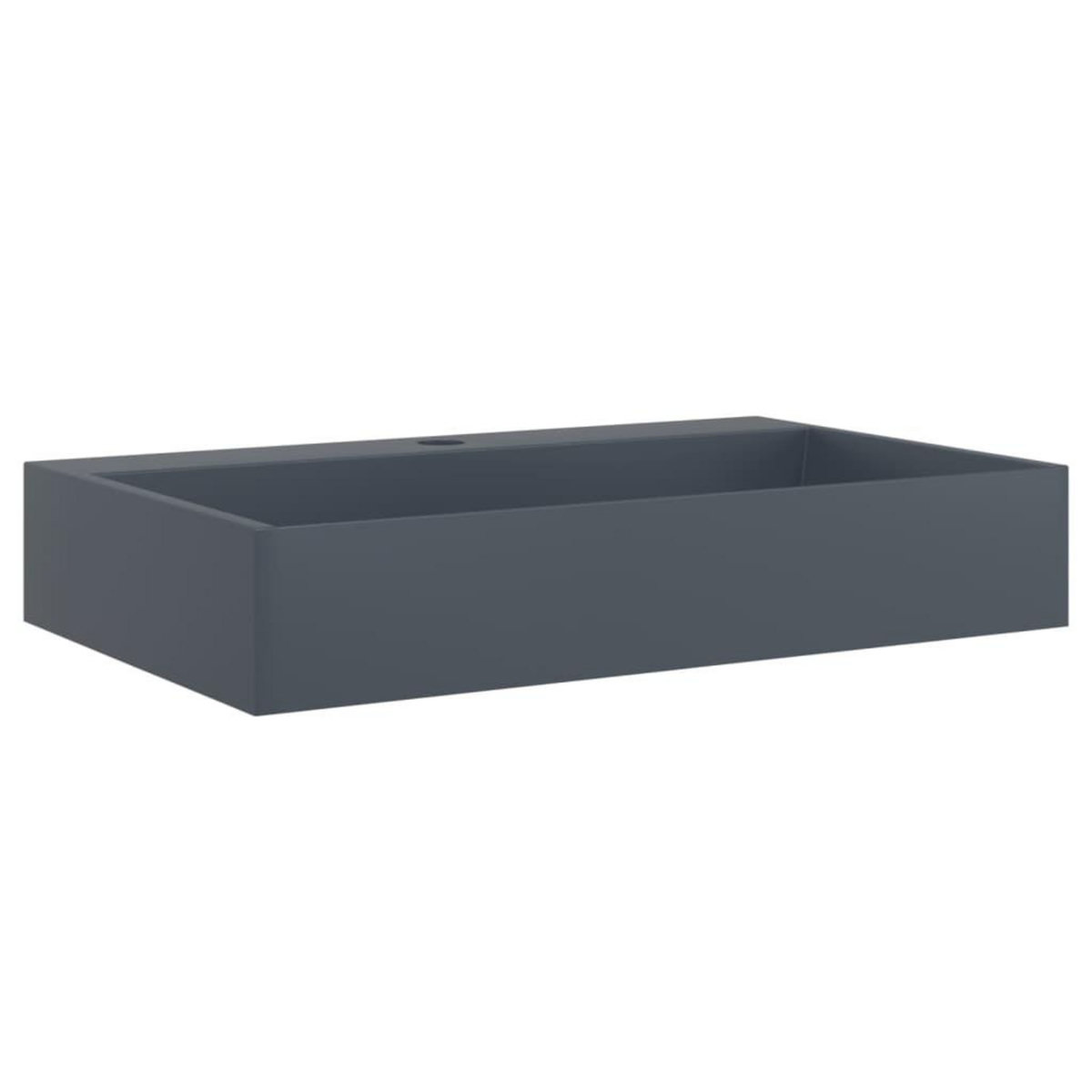 VIDAXL Vasque 60x38x11 cm fonte minerale/marbre anthracite