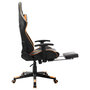 Voir la diapositive 5 : VIDAXL Chaise de jeu avec repose-pied Noir et orange Cuir artificiel