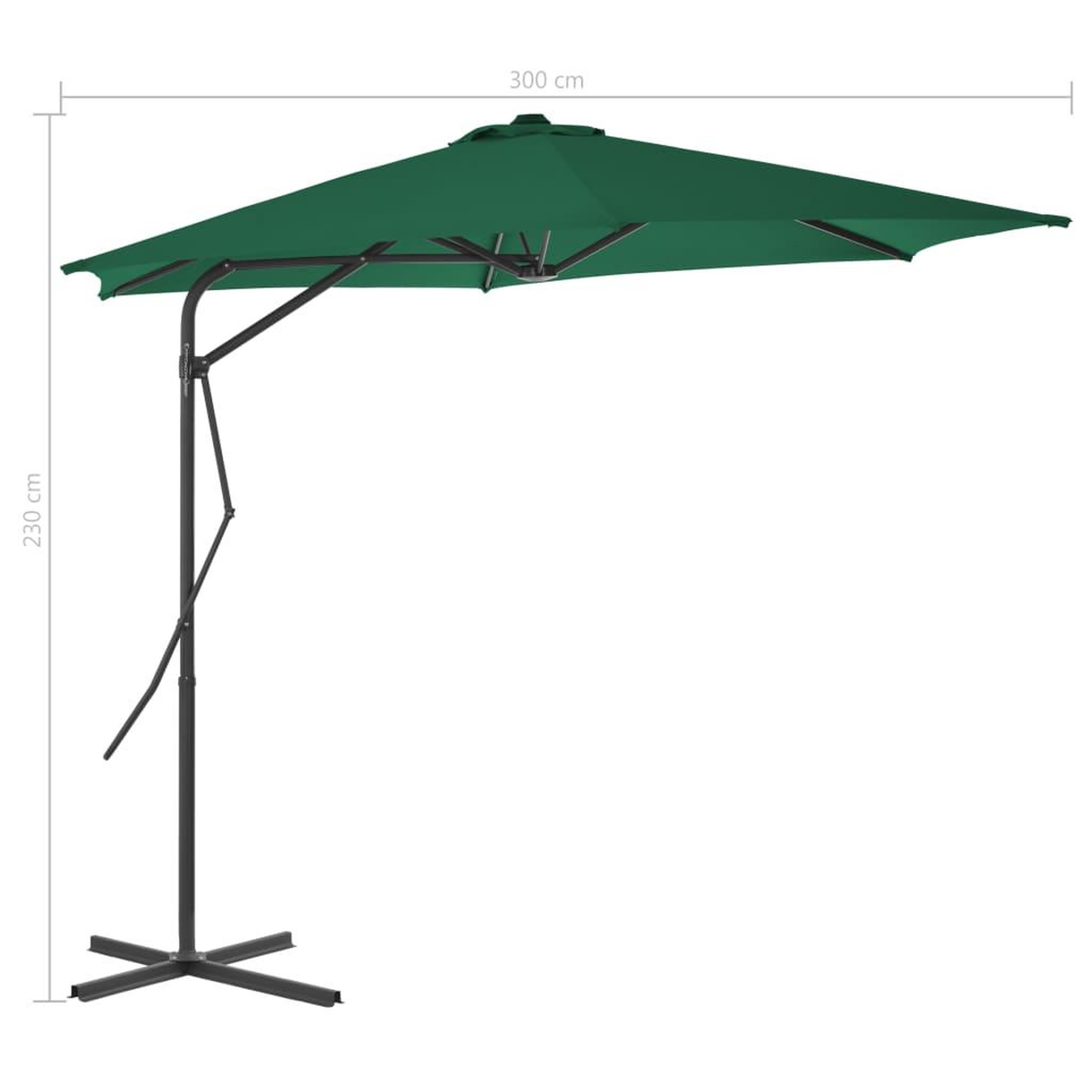 Voir la diapositive 6 : VIDAXL Parasol d'exterieur avec mat en acier 300 cm Vert