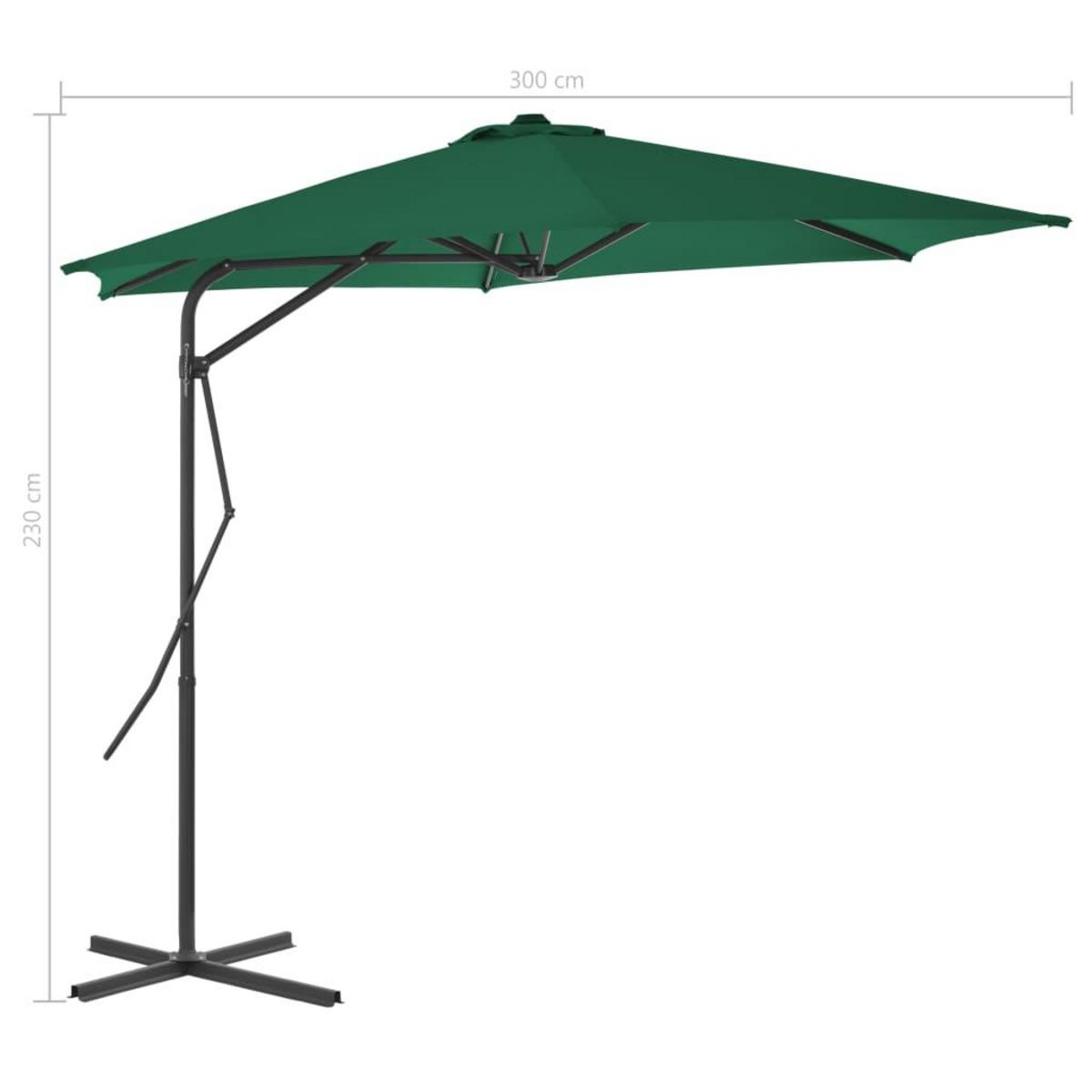 VIDAXL Parasol d'exterieur avec mat en acier 300 cm Vert