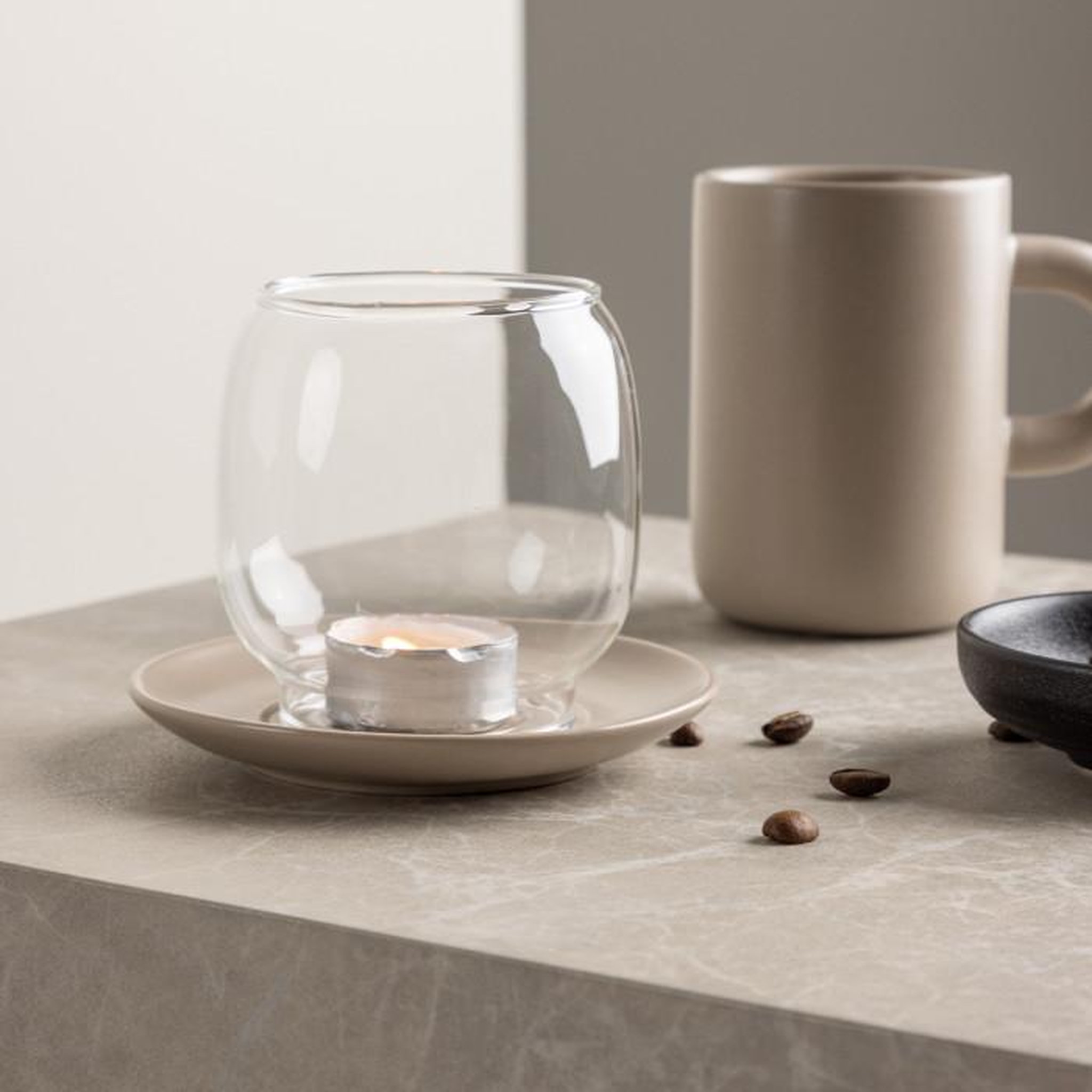 Voir la diapositive 2 : Paris Prix Lanterne en Verre  Archy  12cm Beige