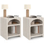Voir la diapositive 1 : ID MARKET Lot de 2 tables de chevets organiques ALESIA beige effet marbre 2 compartiments