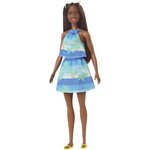 BARBIE Poupée Barbie Aime les océans - Robe rayures bleues et fleurs