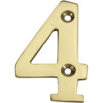 CENTRALE BRICO Chiffre 4 en laiton poli H.5.1 x l.3.5 cm
