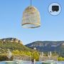 Voir la diapositive 3 : Lumisky Suspension solaire bohème PAULO Beige Rotin H45cm