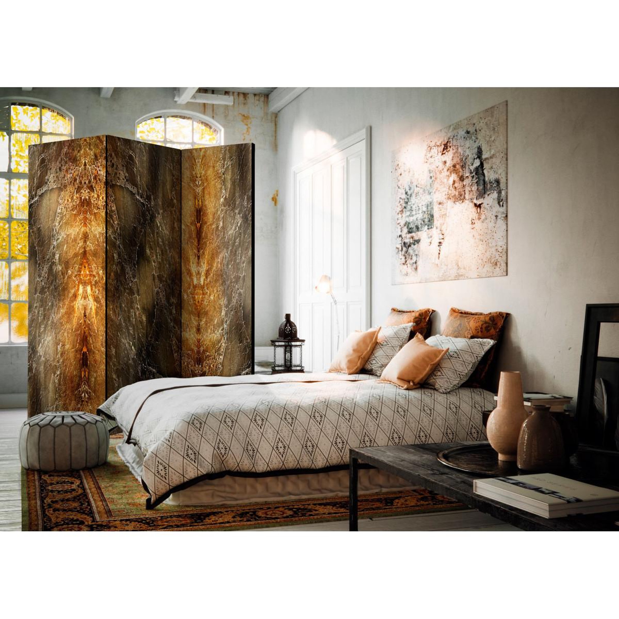 Voir la diapositive 2 : Paris Prix Paravent 3 volets  marble volcano  135x172cm